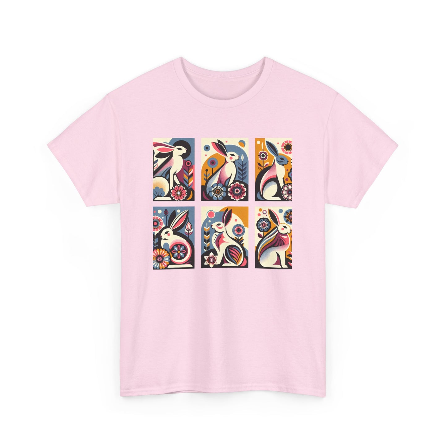 Art Deco original art Bunny Unisex Heavy Cotton Tee