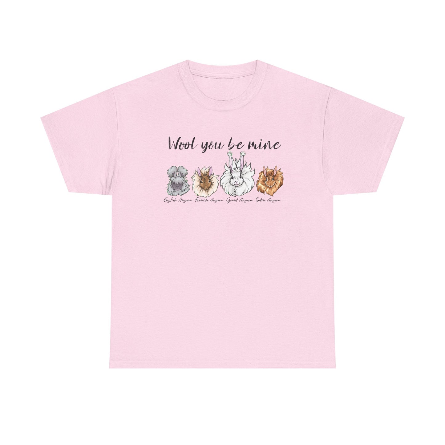 Wool You Be Mine Unisex Heavy Cotton Tee - Cute angora bunny Design Tee for Casual Wear