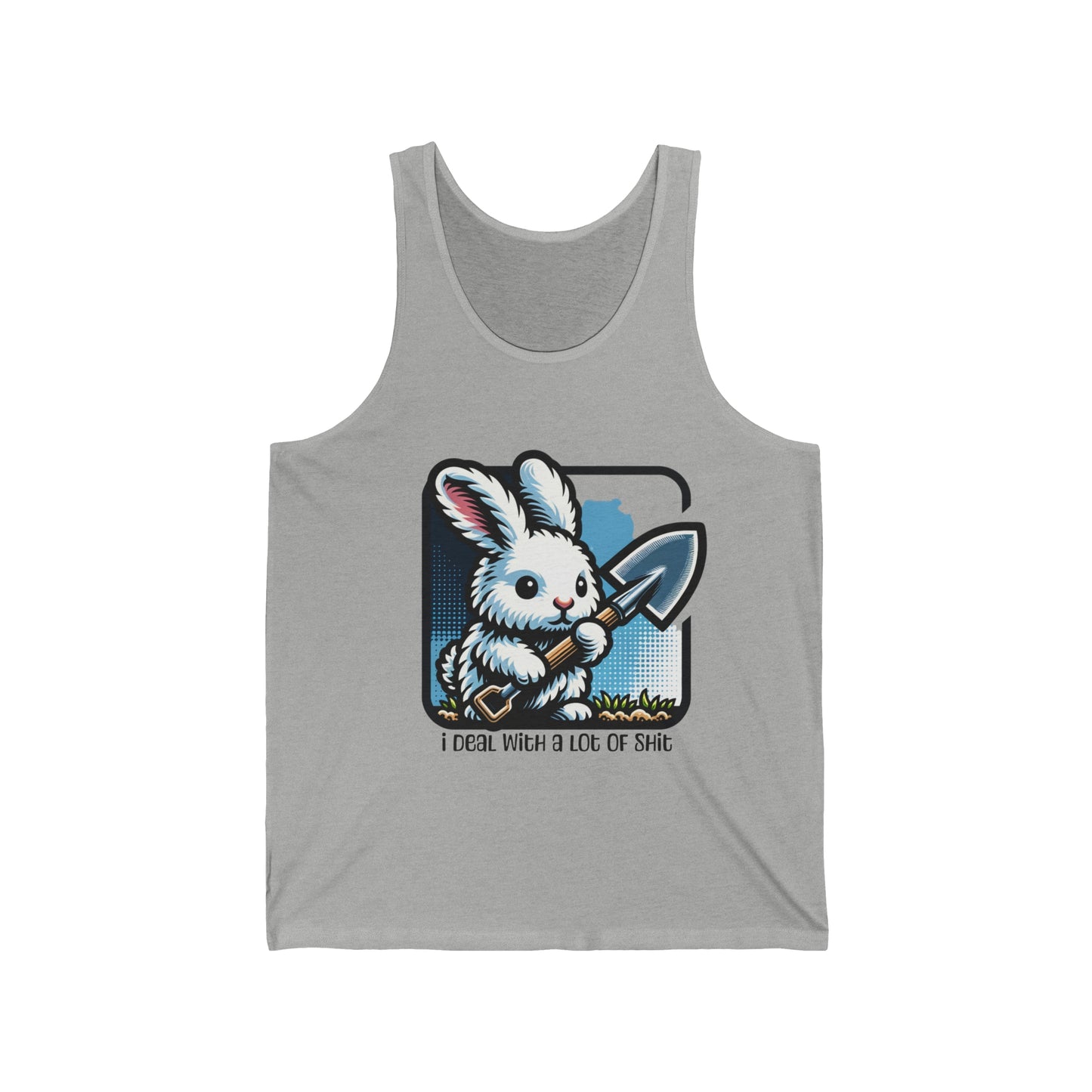 I deal with a lot of shit bunny Unisex Jersey Tank