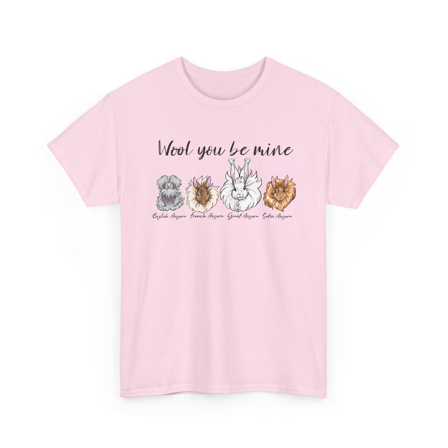 Wool You Be Mine Unisex Heavy Cotton Tee - Cute angora bunny Design Tee for Casual Wear