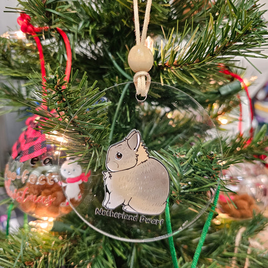 Netherland dwarf acrylic printed ornament