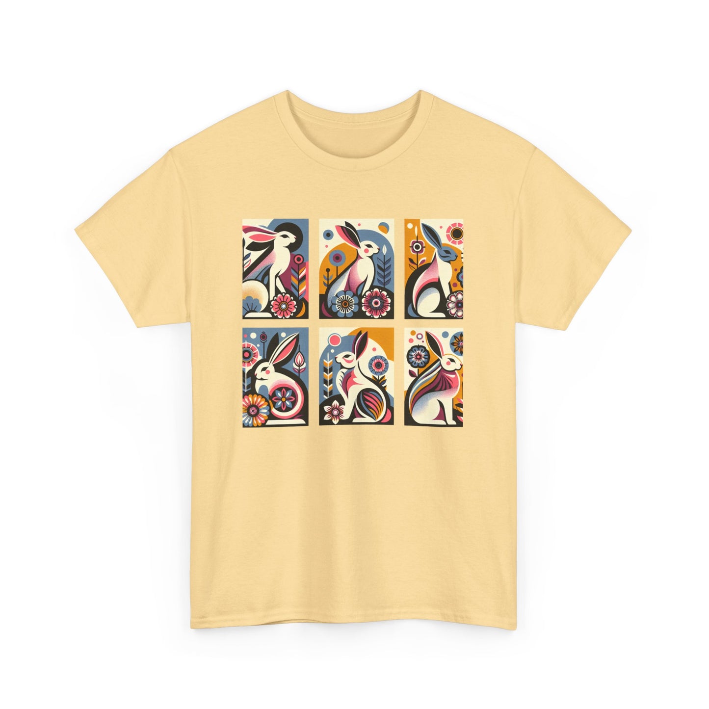 Art Deco original art Bunny Unisex Heavy Cotton Tee