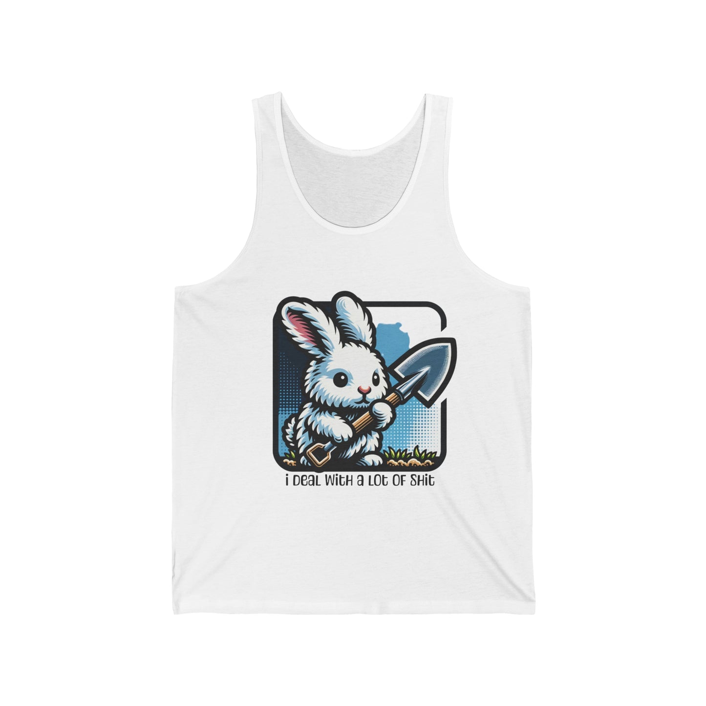 I deal with a lot of shit bunny Unisex Jersey Tank