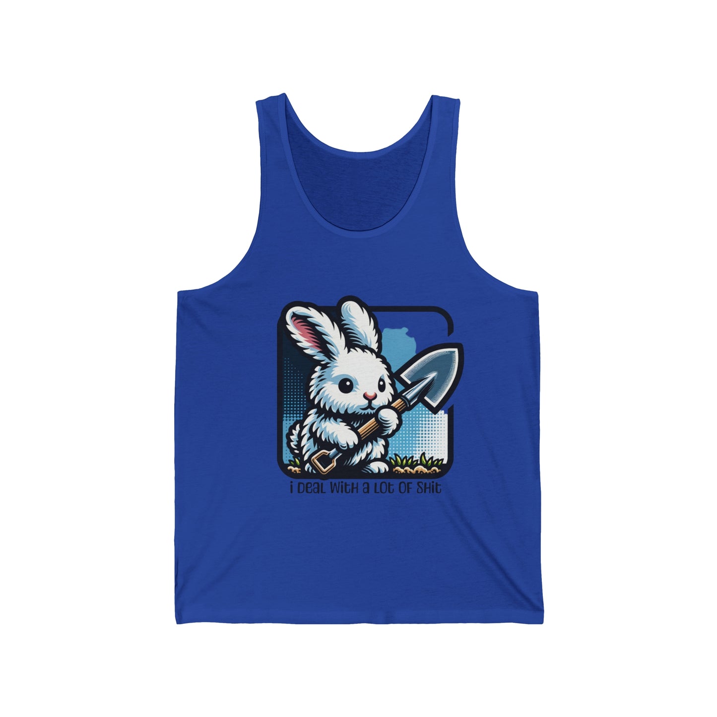 I deal with a lot of shit bunny Unisex Jersey Tank