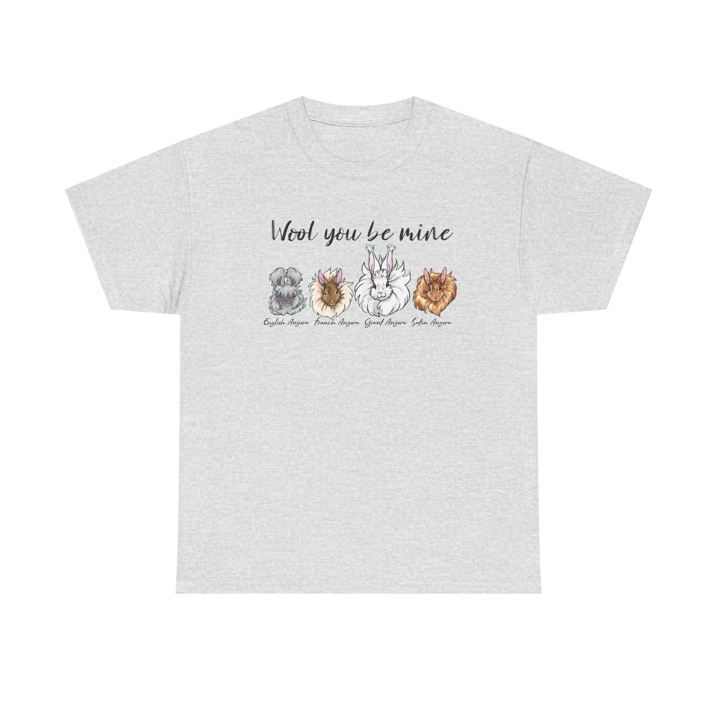 Wool You Be Mine Unisex Heavy Cotton Tee - Cute angora bunny Design Tee for Casual Wear