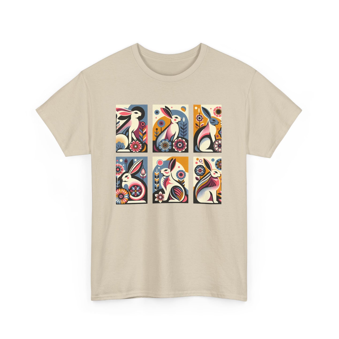 Art Deco original art Bunny Unisex Heavy Cotton Tee