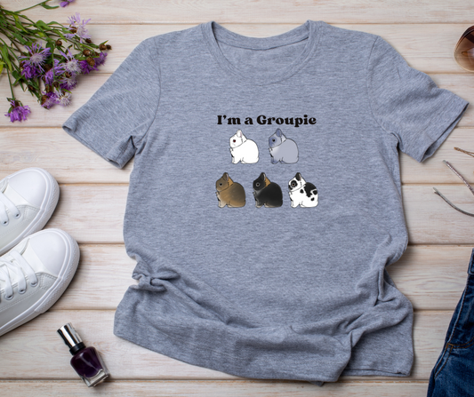 Netherland Dwarf "I'm a groupie" heather grey Tee shirt