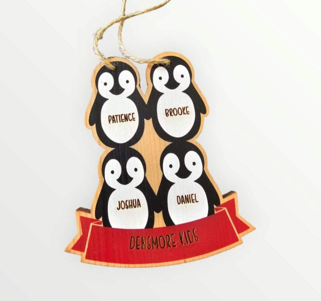 Penguin family Christmas ornament