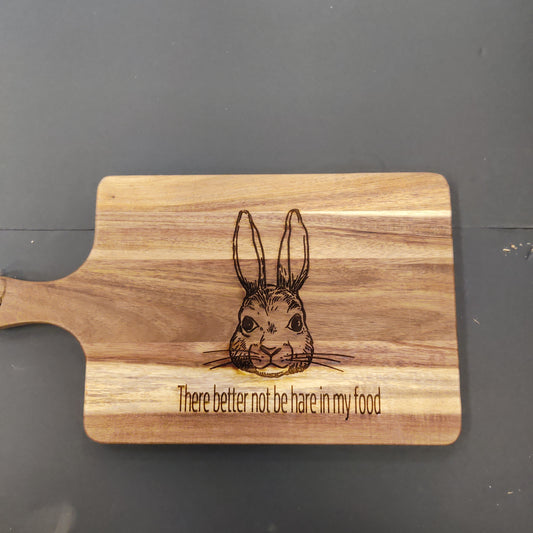 There better not be "hare" in my food wooden cutting board