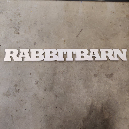 Rabbit barn white wooden sign